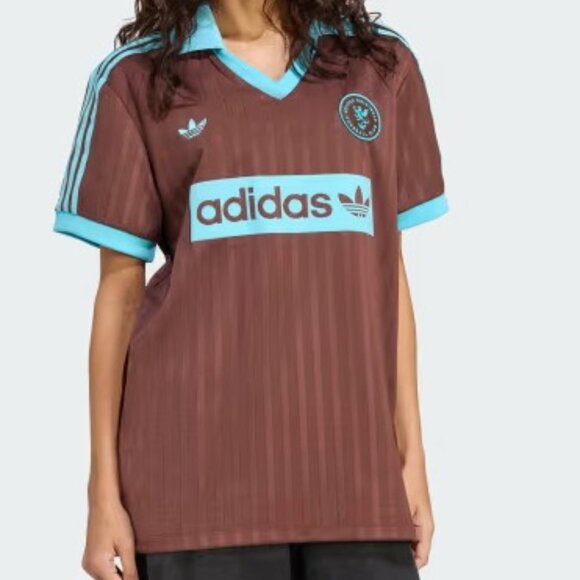 adidas Originals Tops - adidas Women's  Originals Graphic Soccer-Inspired Jersey